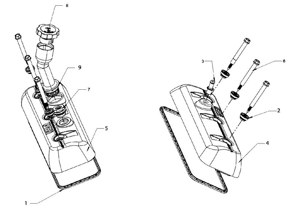 Engine Service Parts - Valve Cover Diagram and Parts List for 076138-00  Briggs and Stratton Generator